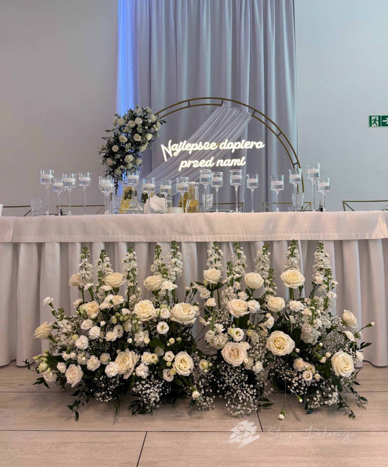 Sala weselna – realizacja Stacja Dekoracja, Częstochowa